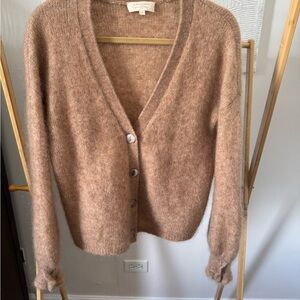 Sezane Soft Brown Cardigan Sweater